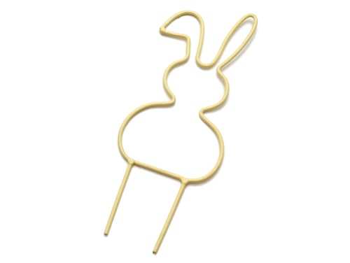 NaDeco Metall Stecker Osterhase, ca.10 cm, in 5 Farben wählbar | Blumenstecker Hase aus Metall | Osterdeko | Frühlingsdeko | Osterhase für Pflanzentöpfe | Deckostecker Metall, Farbe:Gelb von NaDeco