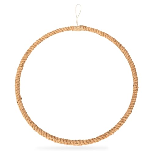 NaDeco Metallring umwickelt mit Jute wählbar in den Größen 25 35 40cm Drahtring zum Basteln Metallring für Wickeltechnik Hoops für Traumfänger Ring Makramee Ring, Größe:Ø 50 cm von NaDeco