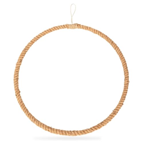NaDeco Metallring umwickelt mit Jute wählbar in den Größen 25 35 40cm Drahtring zum Basteln Metallring für Wickeltechnik Hoops für Traumfänger Ring Makramee Ring, Größe:Ø 50 cm von NaDeco