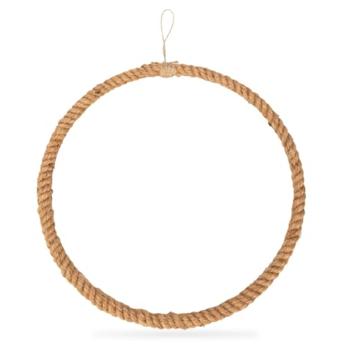 NaDeco Metallring umwickelt mit Jute wählbar in den Größen 25 35 40cm Drahtring zum Basteln Metallring für Wickeltechnik Hoops für Traumfänger Ring Makramee Ring, Größe:Ø 35 cm von NaDeco