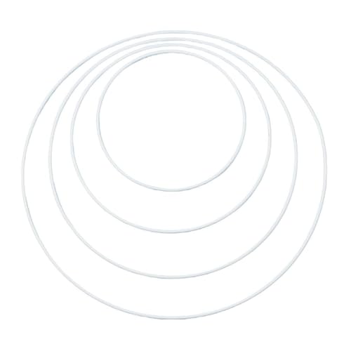 NaDeco Metallring weiss beschichtet, wählbar in den Größen 10-50cm Metallringe zum Basteln Drahtring zum Basteln für Wickeltechnik Traumfänger Ring Makramee Ring Metalldrahtring, Größe:Ø 50 cm von NaDeco