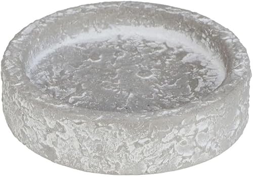 NaDeco Räucherschale für Duftwachs Aroma Würfel, Durchmesser 8cm Höhe 2cm in Zwei Farben wählbar | Zement Schale | Weihrauchbrenner | Räucherstövchen | Räuchergefäß | Aroma Brenner, Farbe:Grau von NaDeco