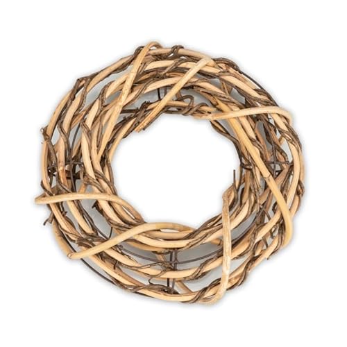 NaDeco Rattan Kranz Natur 30cm Türkranz Türkranz Naturkranz Rattankranz Lianenkranz Birkenkranz Reisigkranz Weinrebenkranz Dekokranz Wandkranz Weiden-Kranz Strohkranz von NaDeco