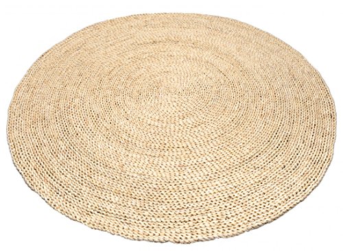 NaDeco Strohteppich schlicht 60 cm rund | Naturteppich | Naturfaserteppich | Strohteppich aus Maisstroh | Maisstrohteppich | Stroh Teppich | Maisstroh Teppich | Boho Teppich | Wandteppich von NaDeco