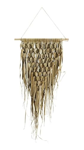 NaDeco Wandvorhang in Natur, Maße ca. 45x55 cm | Wandbehang-Palmenblatt | Palmblatt-Wanddekoration | Boho-Style | Boho-Deko | Beachbar-Deko | Beachclub-Deko | Strandbar-Deko von NaDeco