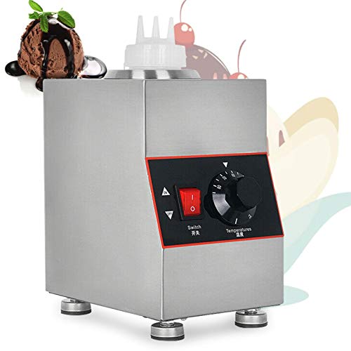 NaMaSyo 220V Saucenwärmer Edelstahl Elektrischer Schokoladenwärmer Saucenspender Soßenwärmer 30°C - 85°C Einstellbar mit Quetschflasche 650ml von NaMaSyo