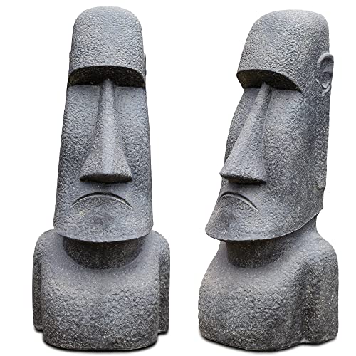 Moai Skulptur Lavasand Stein 150 cm Rapa-NUI Statue Osterinsel Figur Dunkel von NaRoom