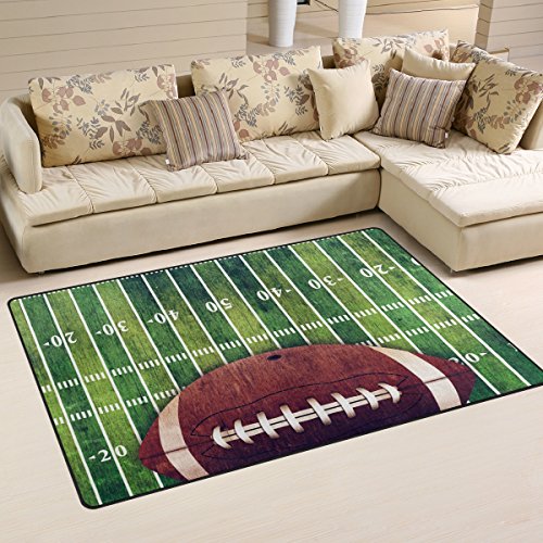 Naanle American Football Field rutschfester Teppich für Wohnzimmer, Esszimmer, Schlafzimmer, Küche, 100 x 150 cm von Naanle