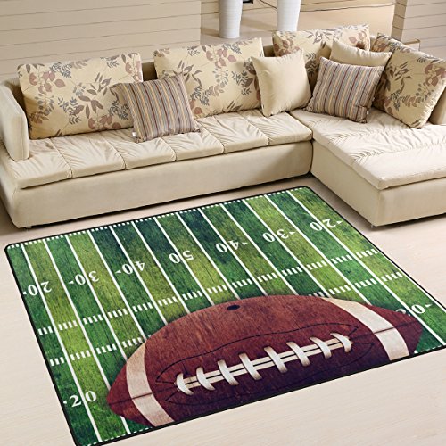 Naanle American Football Field rutschfester Teppich für Wohnzimmer, Esszimmer, Schlafzimmer, Küche, 120 x 160 cm von Naanle