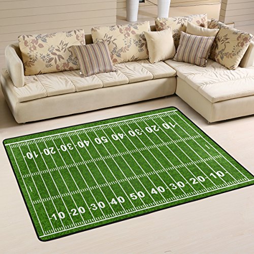 Naanle American Football Field rutschfester Teppich für Wohnzimmer, Esszimmer, Schlafzimmer, Küche, 120 x 180 cm von Naanle