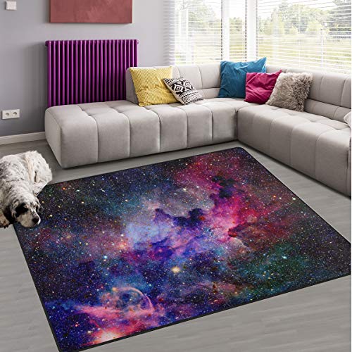 Naanle Galaxy Nebula rutschfester Teppich für Wohnzimmer, Esszimmer, Schlafzimmer, Küche, 150 x 200 cm von Naanle