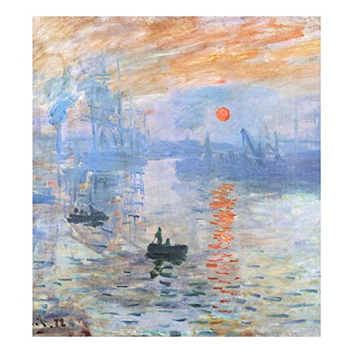 Naanle Geschirrspüler-Magnetabdeckung Impression Sonnenaufgang Claude Monet Front Geschirrspüler Abdeckung Magnetische Home Schrank Aufkleber Geräte Aufkleber Kühlschrank Dekorativ 58,4 x 66 cm von Naanle