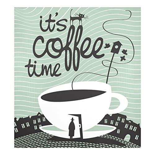 Naanle Geschirrspüler-Magnetabdeckung "It's Coffee Time", magnetisch, für Zuhause, Schrank, Aufkleber, Kühlschrank, dekorative Abdeckung, 58,4 x 66 cm von Naanle