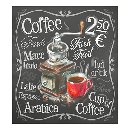 Naanle Geschirrspüler-Magnetabdeckung, Vintage-Kaffee-Vorderseite, Geschirrspüler-Abdeckung, magnetisch, für Zuhause, Schrank, Aufkleber, Kühlschrank, dekorativ, 58,4 x 66 cm von yaco