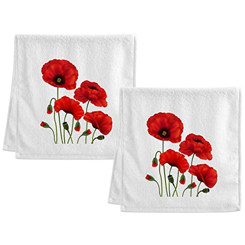 Naanle Handtücher mit Mohnblumen-Motiv, 2 Stück, saugfähig, weich, 100 % gekämmt, ringgesponnene Baumwolle, Badhandtuch, Küche, Geschirrspülhandtuch, Hotel, Spa, Handtücher 40,6 x 76,2 cm Naanle Handtücher mit Mohnblumen-Motiv, 2 Stück, saugfähig, weich, 100 % gekämmt, ringgesponnene Baumwolle, Badhandtuch, Küche, Geschirrspülhandtuch, Hotel, Spa, Handtücher 40,6 x 76,2 cm von Naanle