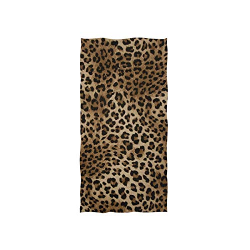 Naanle Hübsches weiches Badetuch mit Leopardenmuster, saugfähig, vielseitig einsetzbar, für Badezimmer, Hotel, Fitnessstudio und Spa, 76,2 x 38,1 cm von Naanle