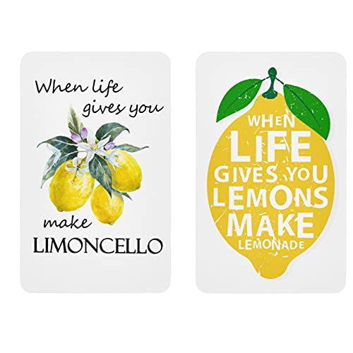 Naanle Limoncello Lemon Kühlschrankmagnete Kühlschrankmagnete 2er Set Spind Magnete Geschirrspüler Magnet Schild Magnetplatte für Zuhause Küche Büro Schränke Waschmaschine Dekorative Magnete Geschenk von Naanle