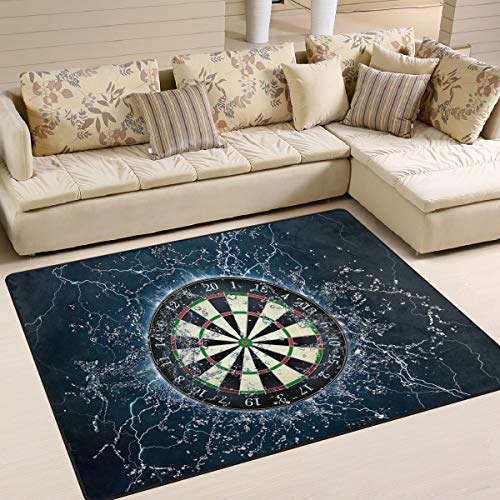 Naanle Rutschfeste 3D-Dart-Teppich für Wohnzimmer, Esszimmer, Schlafzimmer, Küche, 150 x 200 cm, Dart-Teppich, Yogamatte von Naanle