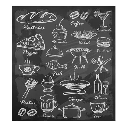 Naanle Spülmaschinen-Magnetabdeckung, Retro, Fast Food, Geschirrspüler-Abdeckung, magnetisch, 58,4 x 66 cm, Heimschrank, Aufkleber, Haushaltsgeräte, Aufkleber, Kühlschrank, dekorativ Naanle Spülmaschinen-Magnetabdeckung, Retro, Fast Food, Geschirrspüler-Abdeckung, magnetisch, 58,4 x 66 cm, Heimschrank, Aufkleber, Haushaltsgeräte, Aufkleber, Kühlschrank, dekorativ von Naanle