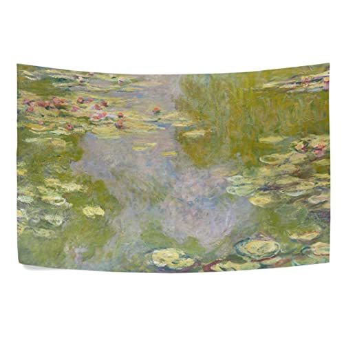 Naanle Wandteppich, Motiv: Seerosen, Claude Monet, Wandbehang, Bettwäsche, Wandteppich, ästhetischer Wandteppich für Schlafzimmer, Wohnzimmer, Wohnheim, Wanddekoration, 228,6 x 152,4 cm, horizontal von Naanle