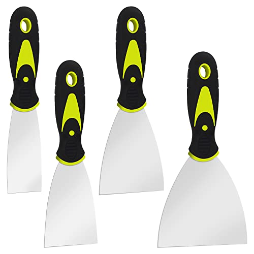 4 Stücke Putty Messer Spachtel Set, Edelstahl Malerspachtel, Universalspachtel Gipser Spachtel, Schaber Palettenmesser zum Tapeten und Wände Abkratzen(1,5 Zoll, 2,5 Zoll, 3 Zoll, 4 Zoll Breit) von Naapesi