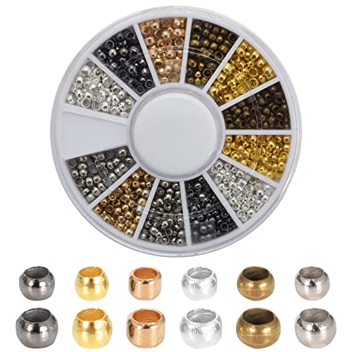720 Stück Quetschperlen Set, 2 mm 2.5 mm Mixed Tube Crimp Perlen, Gemischte Rondelle Perlen Lose Perlen Spacer mit Aufbewahrungsbox für Schmuckherstellung Ende Kappe Armbänder Halsketten, 6 Farben 720 Stück Quetschperlen Set, 2 mm 2.5 mm Mixed Tube Crimp Perlen, Gemischte Rondelle Perlen Lose Perlen Spacer mit Aufbewahrungsbox für Schmuckherstellung Ende Kappe Armbänder Halsketten, 6 Farben von Naapesi