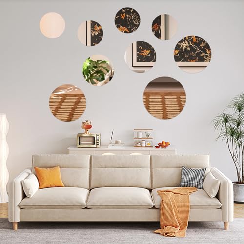 Naapesi 9 Stück Acryl Handwerks Spiegel, Rund Deko Spiegel Wand Aufkleber, Selbstklebend Selbstkleber Spiegel, Acryl Spiegelwand Aufkleber, Kleine Rund Spiegel für Badezimmer Küche Wohnzimmer Naapesi 9 Stück Acryl Handwerks Spiegel, Rund Deko Spiegel Wand Aufkleber, Selbstklebend Selbstkleber Spiegel, Acryl Spiegelwand Aufkleber, Kleine Rund Spiegel für Badezimmer Küche Wohnzimmer von Naapesi