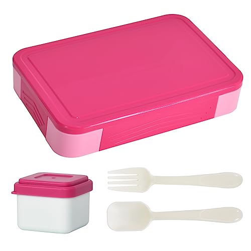 Naapesi Brotdose Kinder mit Fächern, 1330ML Bento Box Lunchbox, Brotbüchse Auslaufsicher Luftdichte Brotzeitbox mit 5 Fächern und Einer Separaten Saucenbox, für Kindergarten & Schule (Rosa) von Naapesi