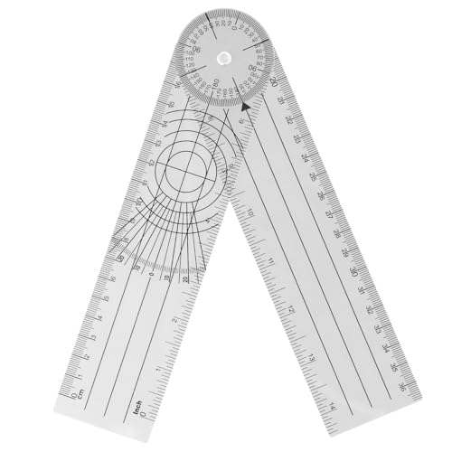 Naapesi Winkelmesser, Goniometer Physiotherapie, Winkelmesser 360° Winkel, PVC Medizinischer Transparenter Gelenkmesser 38cm Drehung Protraktor Winkellineal für Physiotherapie, Sporttherapie Naapesi Winkelmesser, Goniometer Physiotherapie, Winkelmesser 360° Winkel, PVC Medizinischer Transparenter Gelenkmesser 38cm Drehung Protraktor Winkellineal für Physiotherapie, Sporttherapie von Naapesi