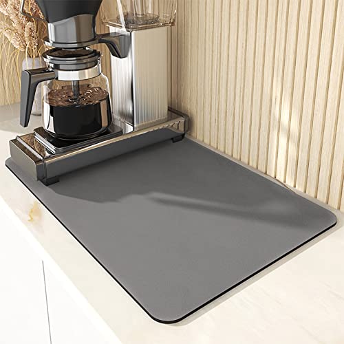 Naapesi Schnelltrocknend Kaffeemaschine Abtropfmatte, Waschfreies Saugstarke Trockenmatte, Anti-Rutsch Schnelltrocknend Abtropfmatte Geschirr, für Küche, Firmenspeisekammer, 30 * 40cm(Dunkelgrau) von Naapesi