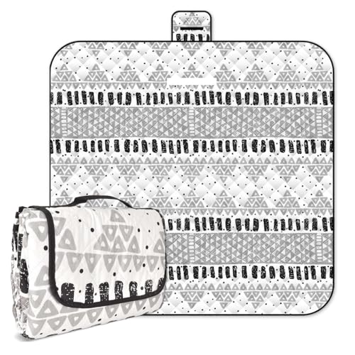 wasserdichte Picknickdecke 200x200cm - XXL Stranddecke Sandfrei & Isoliert - Outdoor Campingdecke,Teppich Schwarz - Ideal für Strand, Park, Festival, Picknick & Camping - Einfach Faltbar & Waschbar von Naapesi