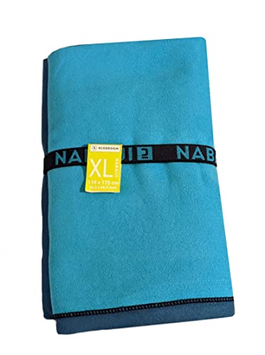 Nabaiji Mikrofaser Handtuch XXL zweifarbig Reise Badetuch Sport Schwimmen Schnelltrocknende Tücher aus Mikrofaser leicht Strand Gymnastik Handtücher 110cm X 175cm (Blau) von Nabaiji