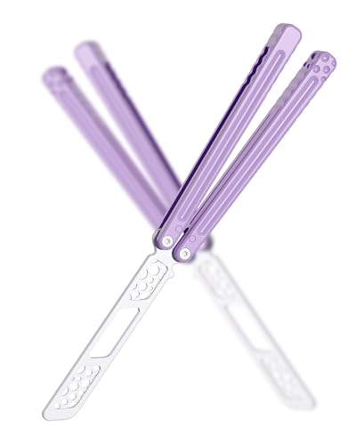 Nabalis Cheese Butterfly Knife Balisong Trainer, 6061 Aluminum, 420C Blade Material, Teflon-Coated, Public-Friendly Metal Trainer von Nabalis