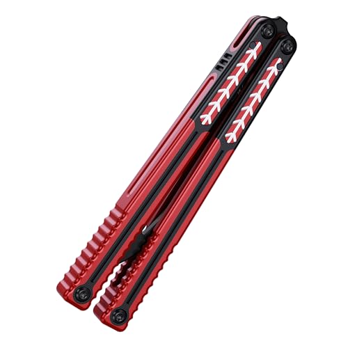 Nabalis X Will Hirsch Vulp Pro Butterfly Knife Balisong Trainer, G10 & 7075 AL Handle, Unsharpened, for Practicing Flipping, Blunt Practice, No Edge Tool von Nabalis