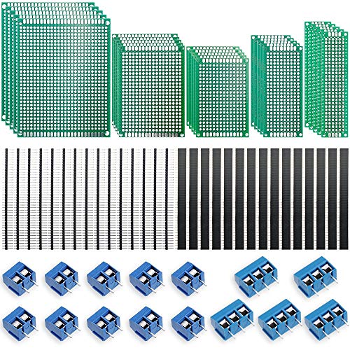 70Stk Doppelseitig Lochrasterplatte Kit - Nabance Doppelseitig Lochrasterplatte Lochrasterplatine Leiterplatte Platine PCB Universal Board Kit 25 PCB Universal Board+30 Kopfleiste +15 Screw Terminal 70Stk Doppelseitig Lochrasterplatte Kit - Nabance Doppelseitig Lochrasterplatte Lochrasterplatine Leiterplatte Platine PCB Universal Board Kit 25 PCB Universal Board+30 Kopfleiste +15 Screw Terminal von Nabance