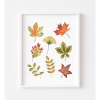 Cottage Core Art, Home Dekor, Mid Century Modern, Boho Herbst Blätter Kunstdruck, Geschenk Für Mama, Getrocknete von NabeelaRumi