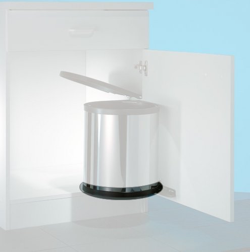 Naber Mülltonne, Kunststoff, TRASH_CAN, Küchenmülltonne, 1 Count, 1 pounds, Indoor, Offene Oberseite, Gemalt, Rondo 1 und Rondo 2, Ersatzring unten von Naber