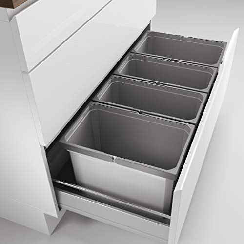 NABER Cox® Box 275 S/1000-4 Abfallsammler/hellgrau / 2x 16 + 2x 12 L von Naber