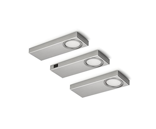 NABER Rea 1 LED, Set-3 Unterbauleuchte / Edelstahl / 2 Watt / Warmweiß von Naber