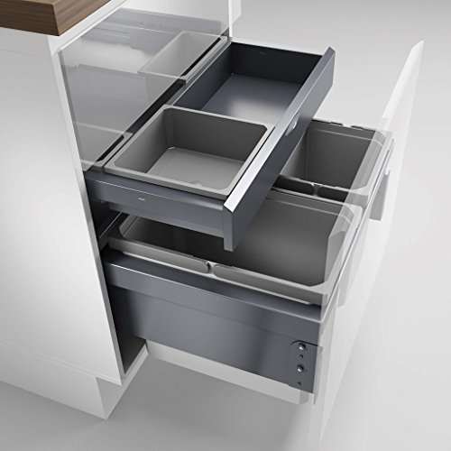 Naber, Cox® Base 1T 600-3 mit Base-Board. Abfallsammler, hellgrau, Höhe 460 mm von Naber