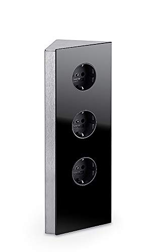 Naber 41910102201 Wipo 3-Wege-Eck-G-Steckdose mit Glasabdeckung, Schwarz von Naber
