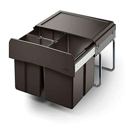 Naber CLAP 3/500-3 Abfallsorter 30 Liter (1x 15 u. 2x 7,5) in Anthrazit ab 50 cm Schrankbreite von Naber