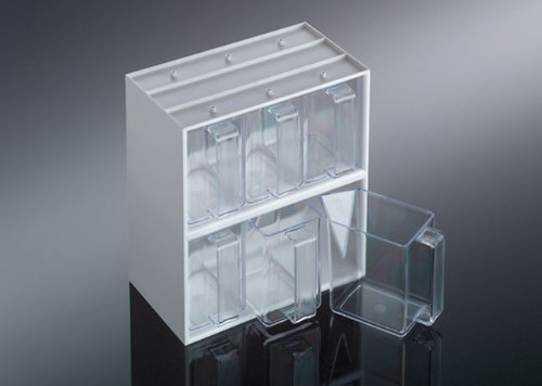 Naber Einsatzrahmen mit 6 Schütten glasklar in Kunststoff, 6fach von Naber