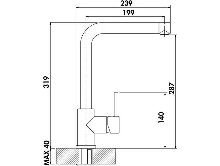 Naber Küchenarmatur Einhebelmischer Linea Arco - 5011259, schwarz von Naber