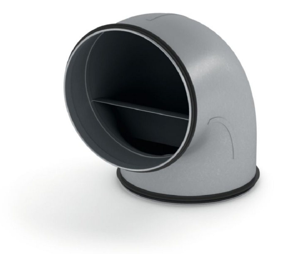 Naber Montagezubehör Dunstabzugshaube COMPAIR STEEL flow® 150 Rohrbogen 90° verzinkter Stahl 4061018 von Naber