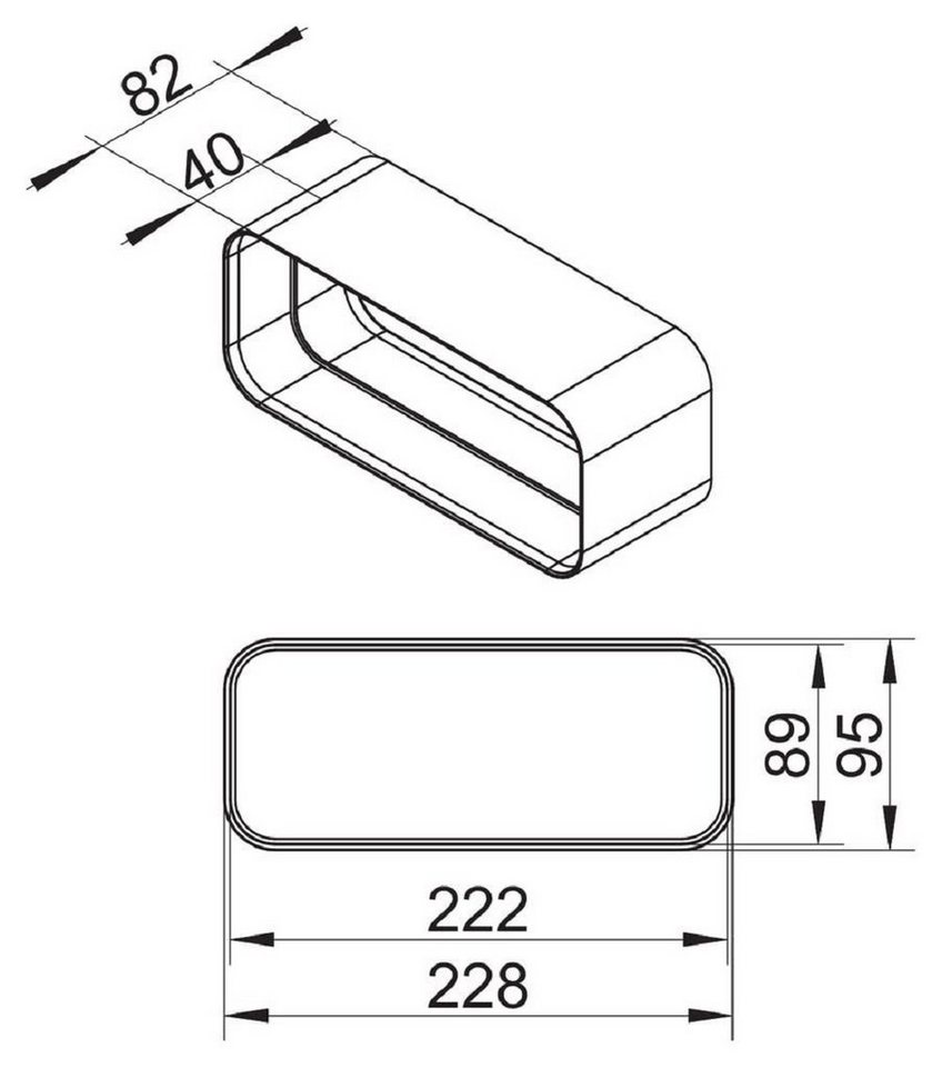 Naber Montagezubehör Dunstabzugshaube COMPAIR flow 150 F-RVB Rohrverbinder 4043005 ++ Lagerware ++ von Naber