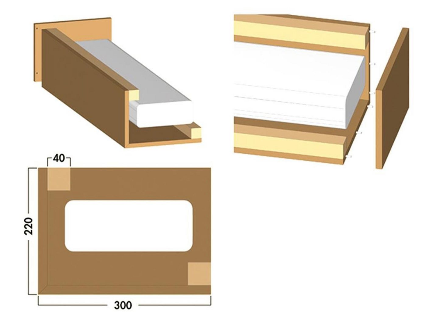 Naber Montagezubehör Dunstabzugshaube COMPAIR flow 125 Abluftverkleidung Wandlösung 4041010 von Naber