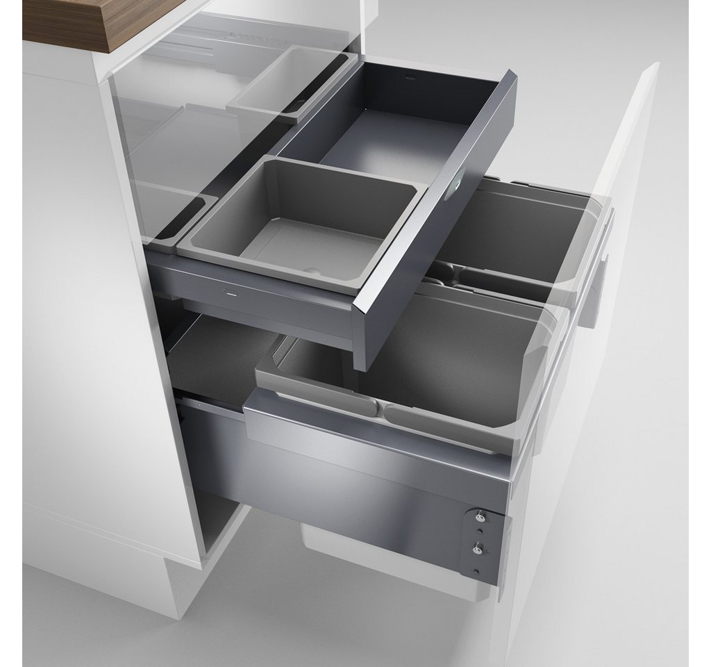 Naber Mülleimer Cox® Base 360 K/600-2 mit Base-Board Abfallsammler hellgrau 2x 15,5 L von Naber