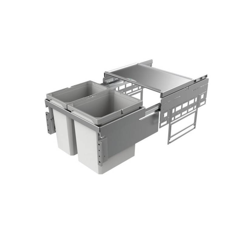 Naber Mülleimer Cox Base 360 K/500-2 Abfallsammler für Frontauszüge hellgrau H 360 mm von Naber