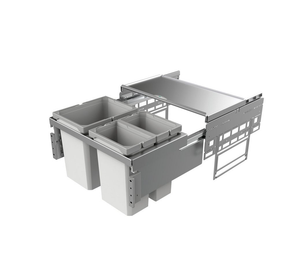Naber Mülleimer Cox Base 360 K/600-3 Abfallsammler für Frontauszüge hellgrau H 360 mm von Naber